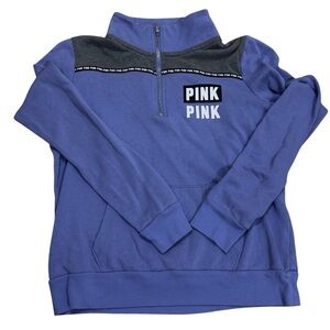Victoria’s Secret VS PINK Y2K Quarter Zip Pullover Sweater Size: M • Purple Grey